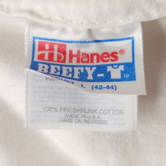 Vintage Salvador Dairy T Shirt Mens Size Large White 80s Dali Cow Made In USA - Picture 10 of 11